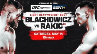 UFC Fight Night: Blachowicz vs Rakic 5/14/22 – 14th May 2022